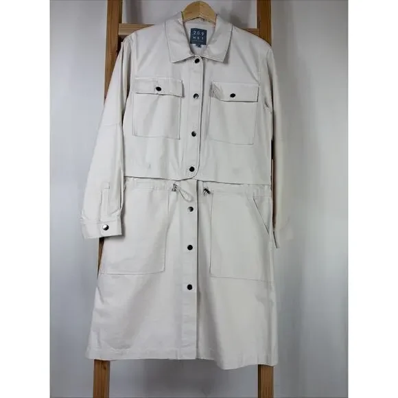 NWT 209 WST Beige Snap Up Twill Dress OR Jacket OR Skirt #1194 Size MD READ!!! - Picture 1 of 8